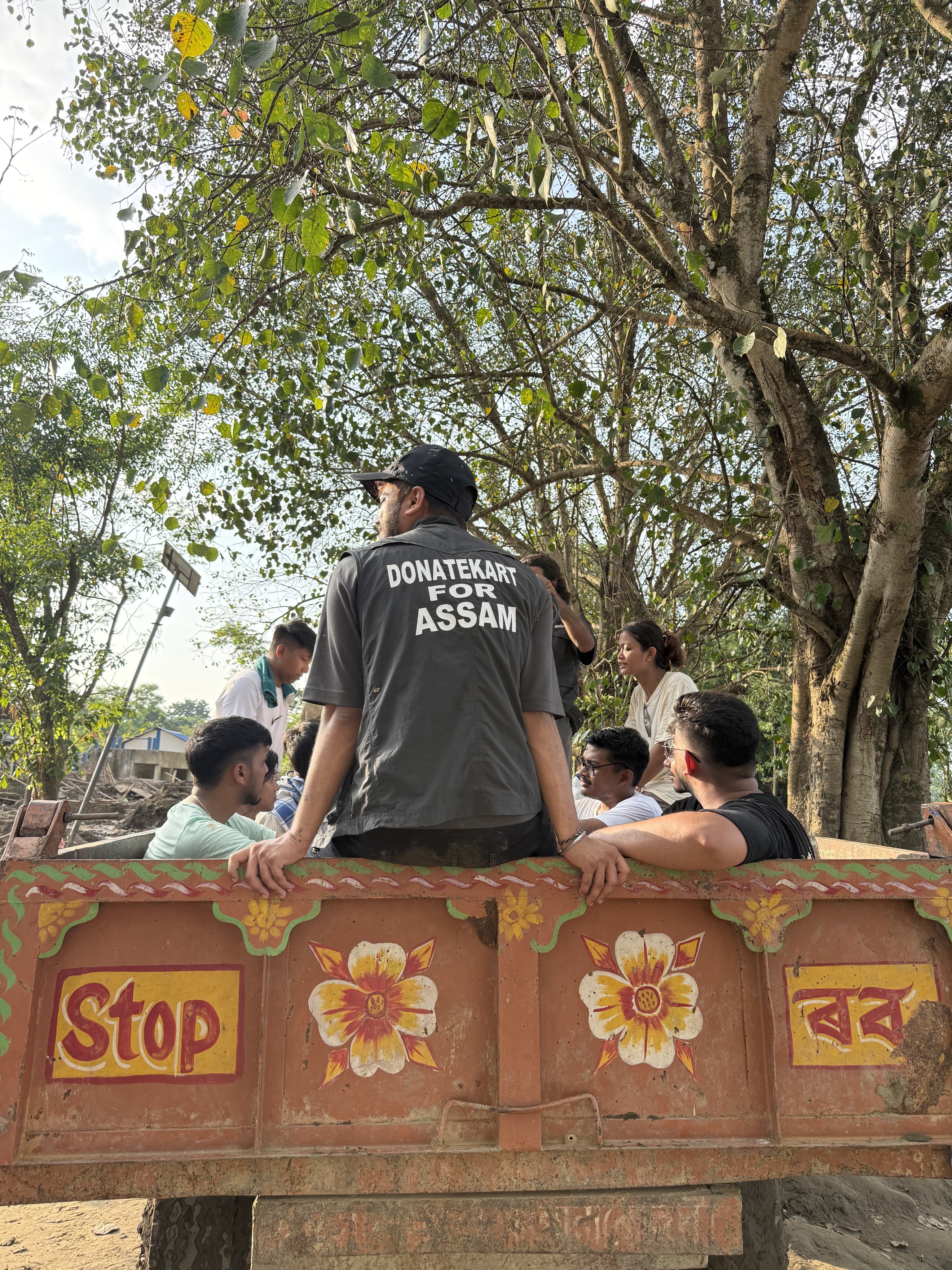 Relief team members with the Donatekart for Assam campaign